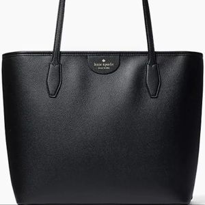 KATE SPADE LORI LARGE TOTE SHOULDER BAG LAPTOP BLACK LEATHER GOLD
